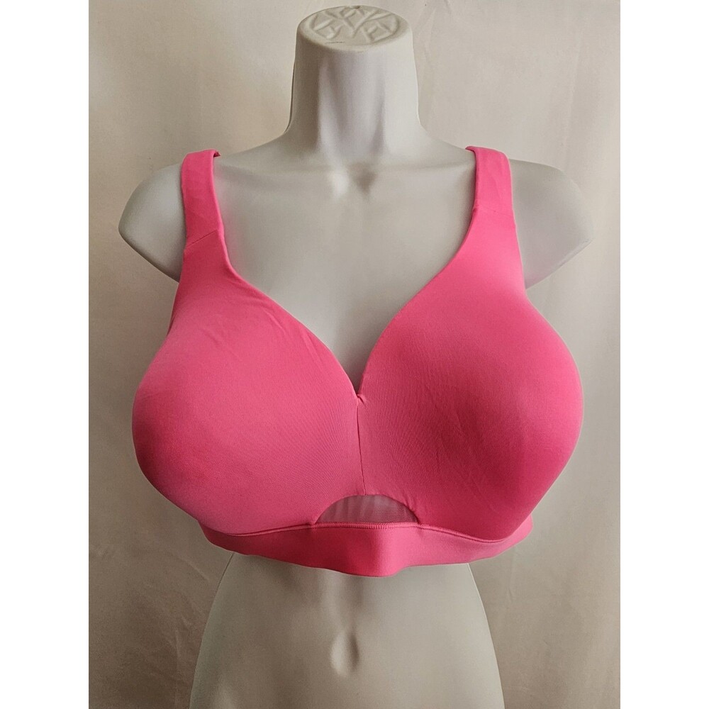 Cacique 42D Balconette Bra Pink Wire free Full Coverage Lightly Lined